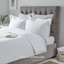Fábrica sale100% Natural Algodão Branco Plain Hotel full size lençóis de cama